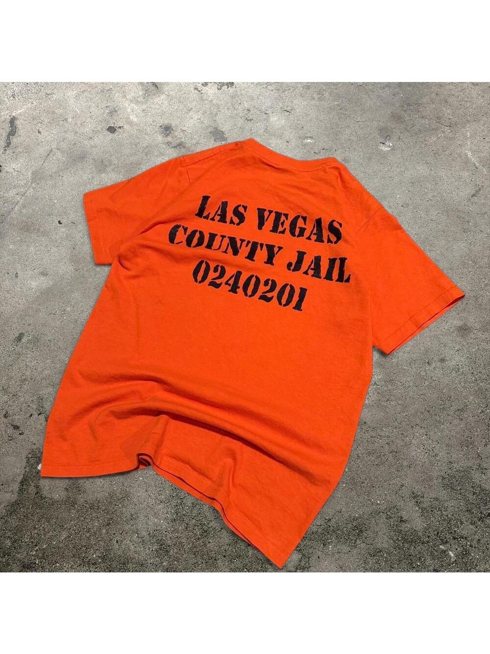 Vintage Las Vegas County Jail Inmate T-Shirt Orange Men’s Small